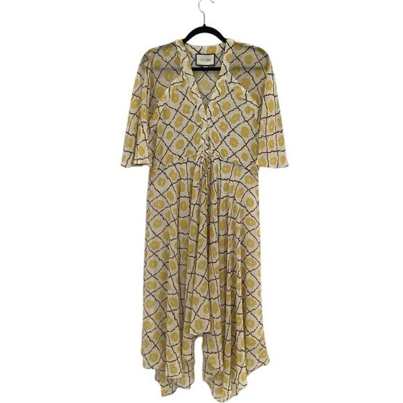 Alexis Sania Handkerchief Dress In Yellow And White Flowy Size Small - Picture 4 of 13